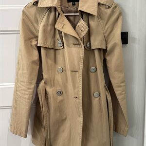 Express Beige Double-Breasted Trench Coat